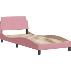 vidaXL Camas Y Accesorios-Estructura de cama con cabecero Dover terciopelo 80x200 cm