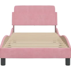 vidaXL Camas Y Accesorios-Estructura de cama con cabecero Dover terciopelo 80x200 cm