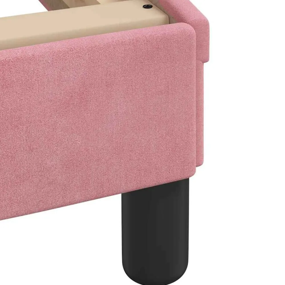 vidaXL Camas Y Accesorios-Estructura de cama con cabecero Dover terciopelo 80x200 cm