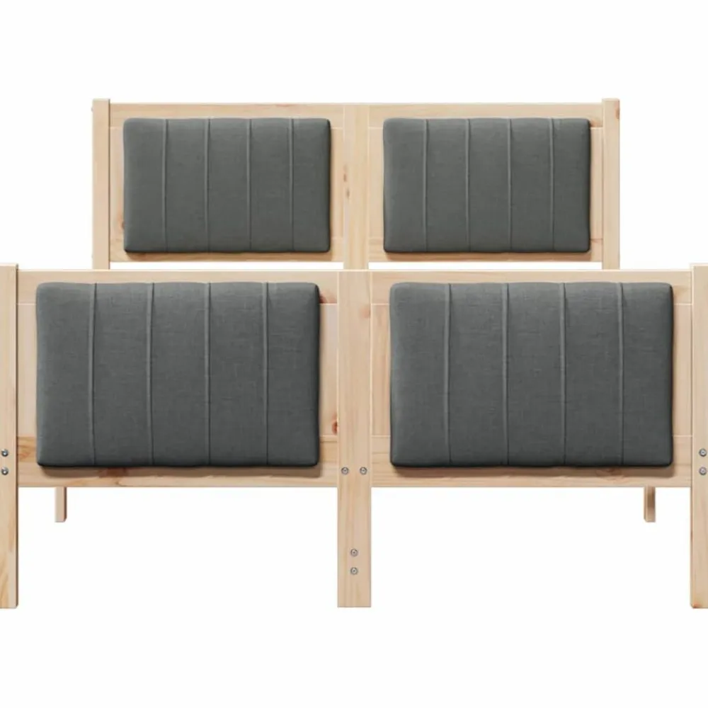 vidaXL Estructura de cama Negro y gris oscuro 120 x 200 cm Natural y gris oscuro Online