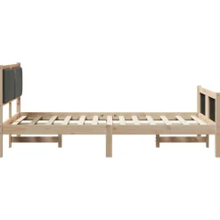 vidaXL Estructura de cama Negro y gris oscuro 120 x 200 cm Natural y gris oscuro Online