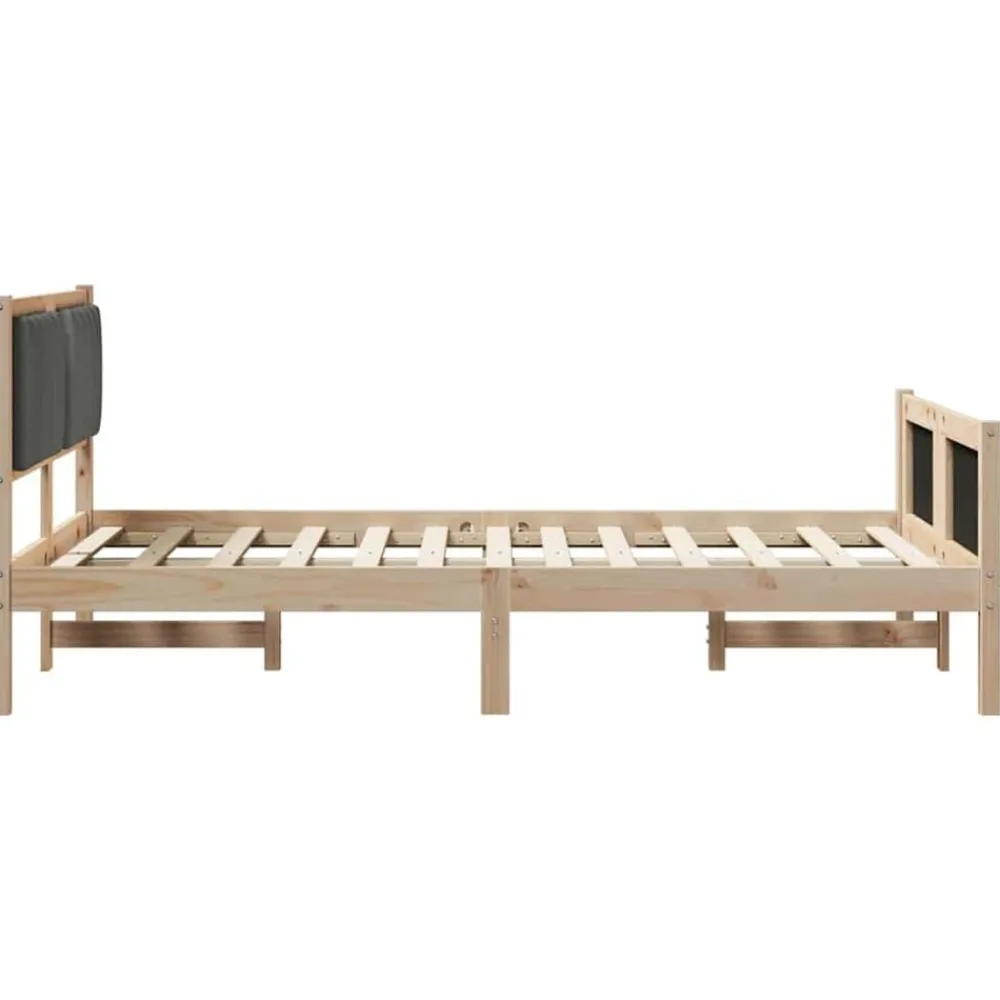 vidaXL Estructura de cama Negro y gris oscuro 120 x 200 cm Natural y gris oscuro Online