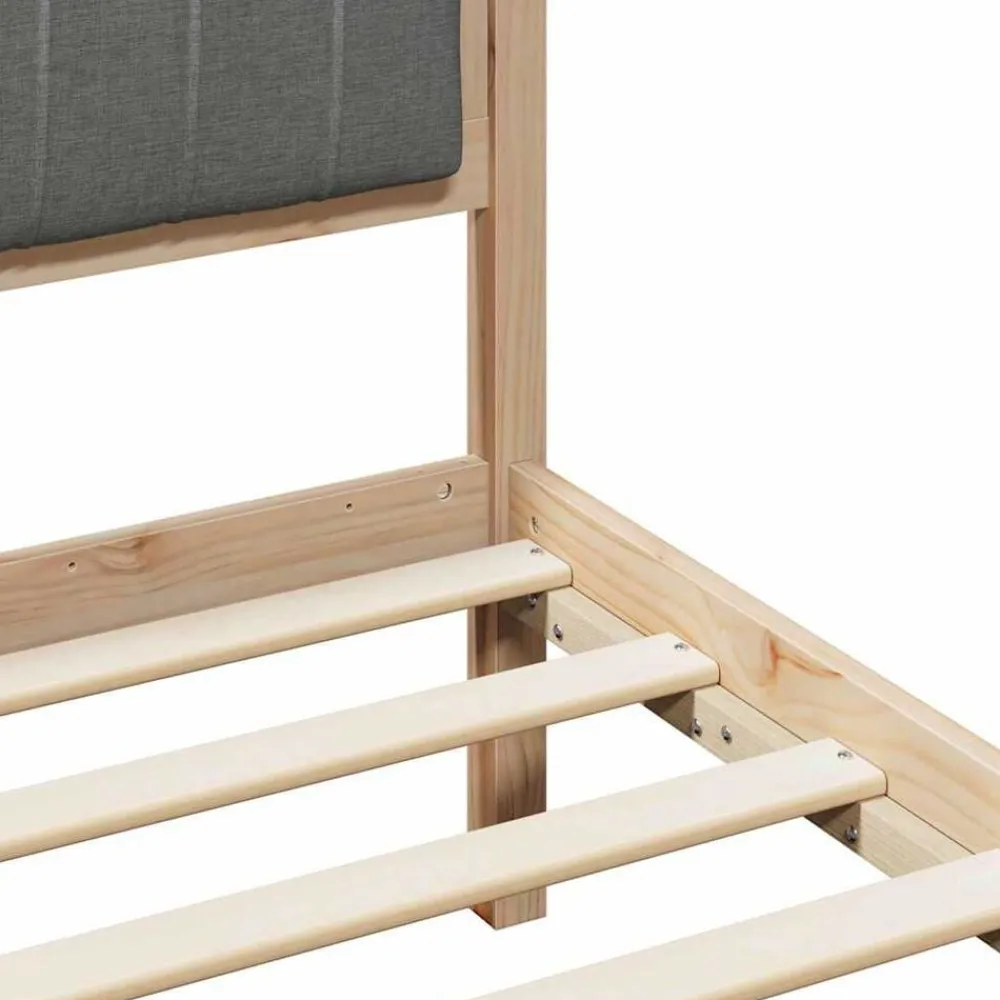 vidaXL Estructura de cama Negro y gris oscuro 120 x 200 cm Natural y gris oscuro Online