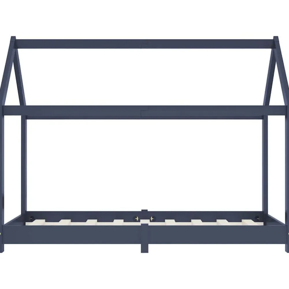 vidaXL Estructura de cama infantil madera maciza pino 70x140 cm Gris