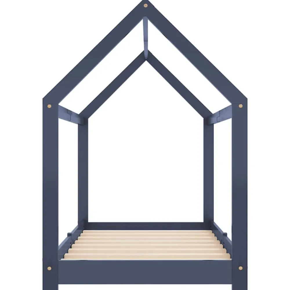 vidaXL Estructura de cama infantil madera maciza pino 70x140 cm Gris