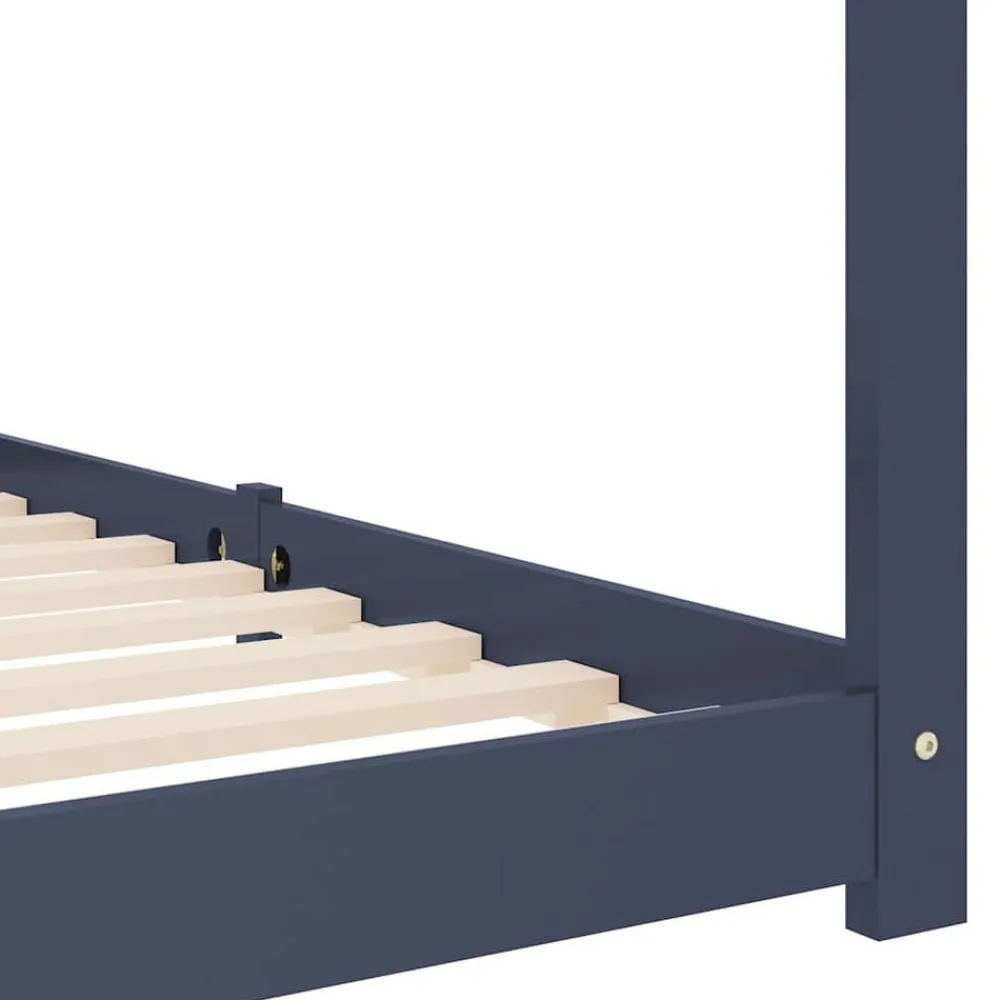 vidaXL Estructura de cama infantil madera maciza pino 70x140 cm Gris
