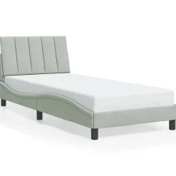 vidaXL Camas Y Accesorios-Estructura de cama con LED sin colchón Hanko terciopelo 80x200 cm