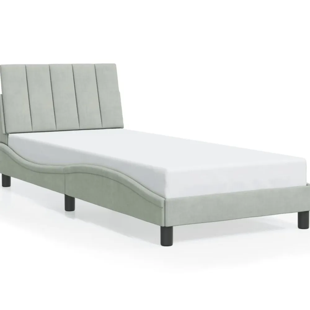 vidaXL Camas Y Accesorios-Estructura de cama con LED sin colchón Hanko terciopelo 80x200 cm