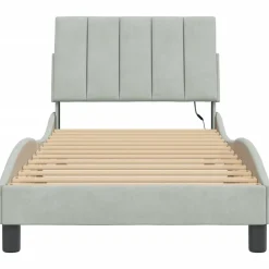 vidaXL Camas Y Accesorios-Estructura de cama con LED sin colchón Hanko terciopelo 80x200 cm