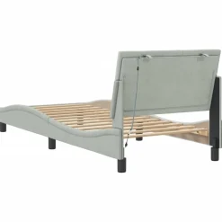 vidaXL Camas Y Accesorios-Estructura de cama con LED sin colchón Hanko terciopelo 80x200 cm