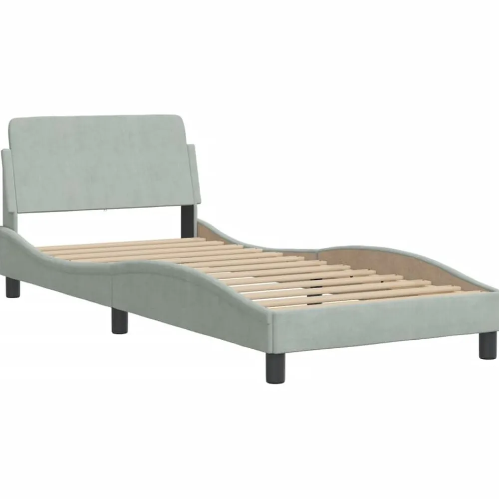 vidaXL Camas Y Accesorios-Estructura de cama con LED sin colchón Hanko terciopelo 80x200 cm
