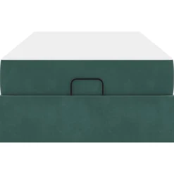 vidaXL Camas Y Accesorios-Estructura de cama con colchón 2 pcs Verde Terciopelo