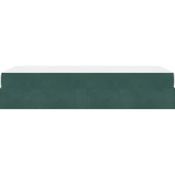 vidaXL Camas Y Accesorios-Estructura de cama con colchón 2 pcs Verde Terciopelo