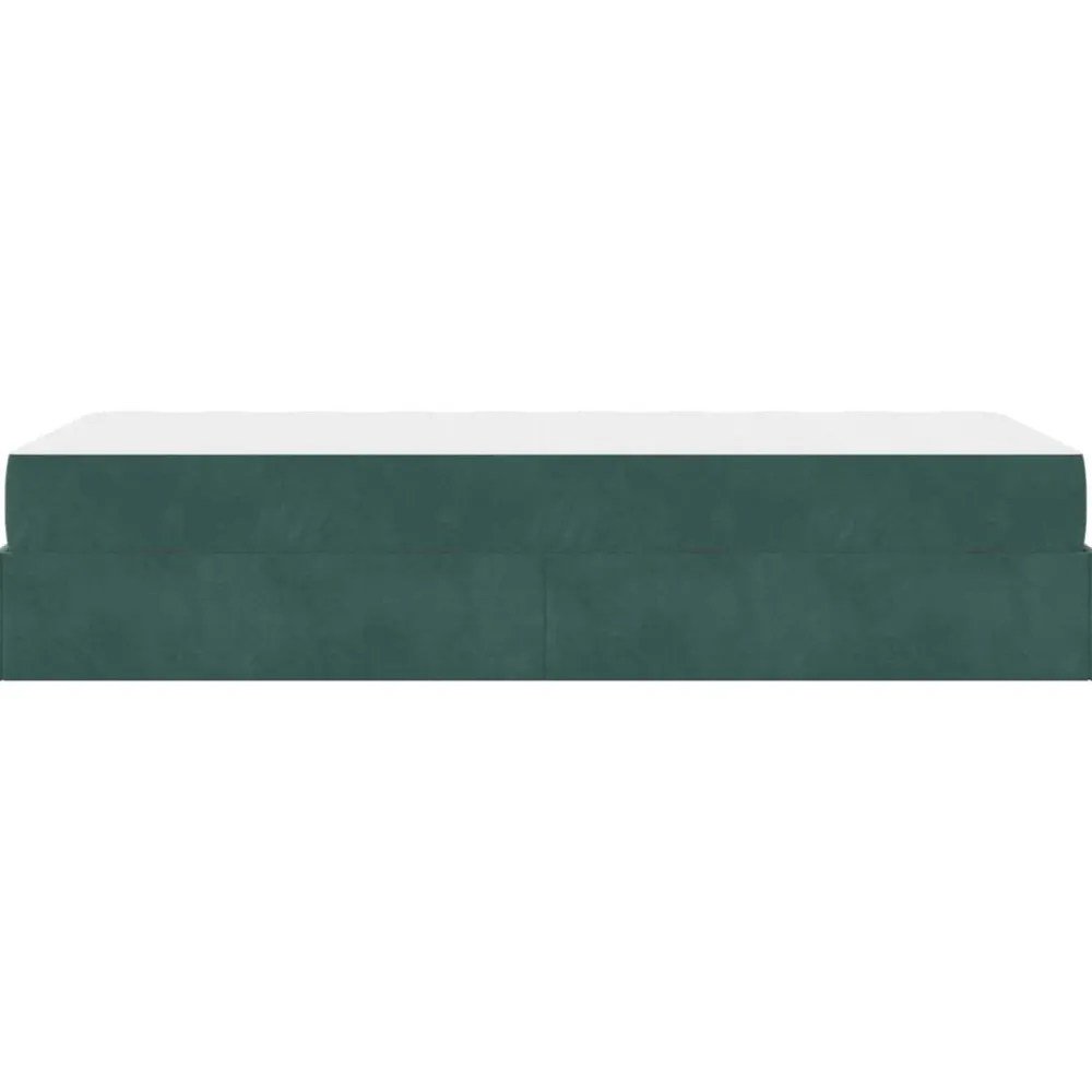 vidaXL Camas Y Accesorios-Estructura de cama con colchón 2 pcs Verde Terciopelo