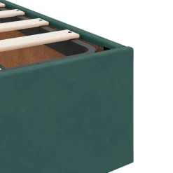 vidaXL Camas Y Accesorios-Estructura de cama con colchón 2 pcs Verde Terciopelo