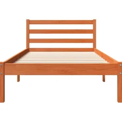 vidaXL Estructura de cama sin colchón madera maciza marrón 75x190 cm Marrón cera Sale