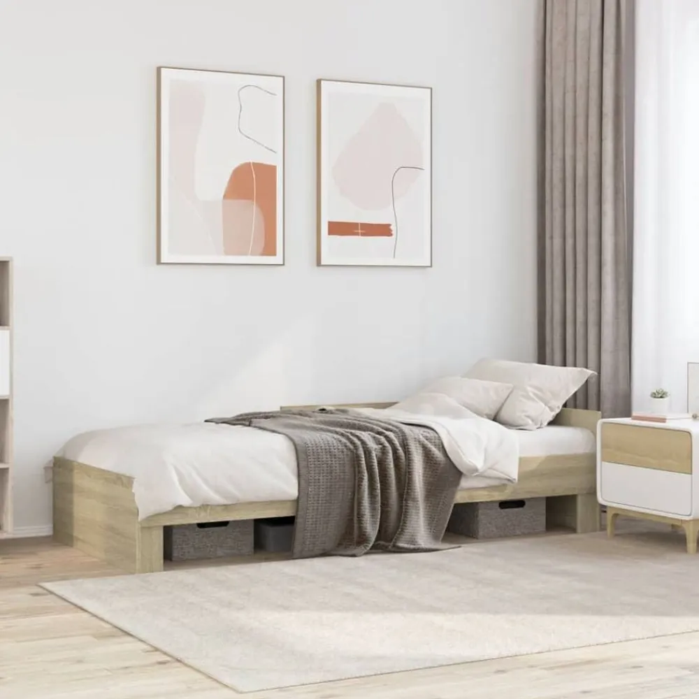 vidaXL Camas Y Accesorios-Estructura de cama sin colchón madera 100x200 cm