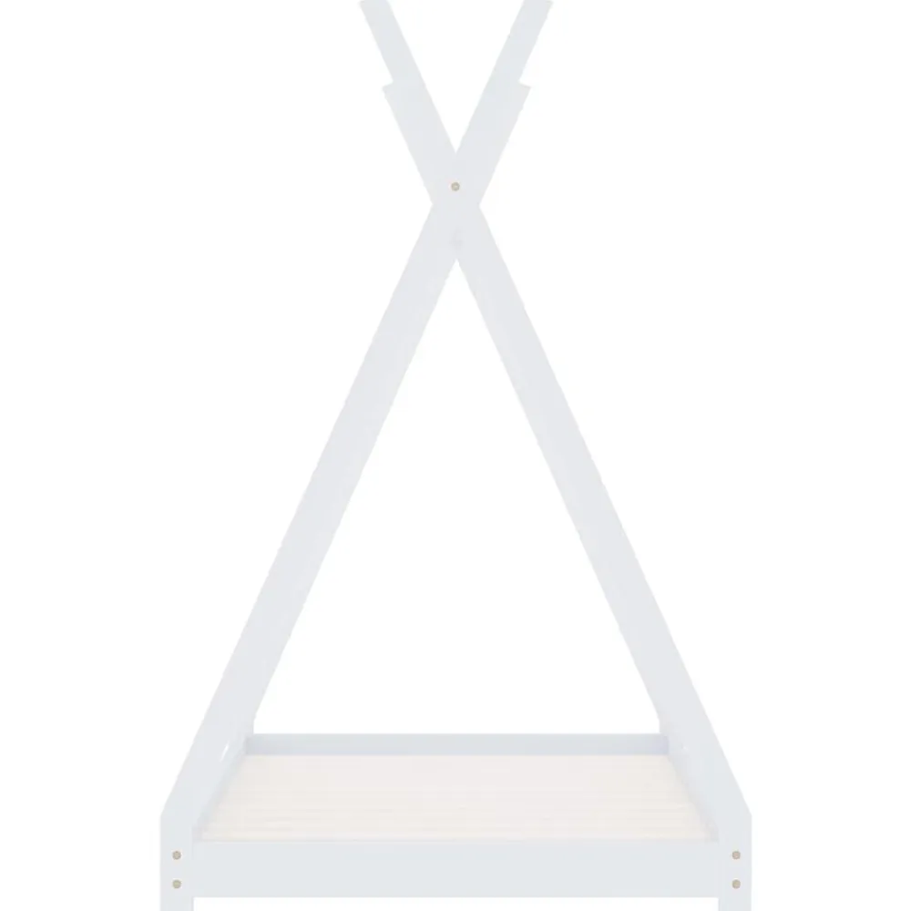 vidaXL Estructura de cama infantil madera maciza pino blanca 70x140 cm Blanco