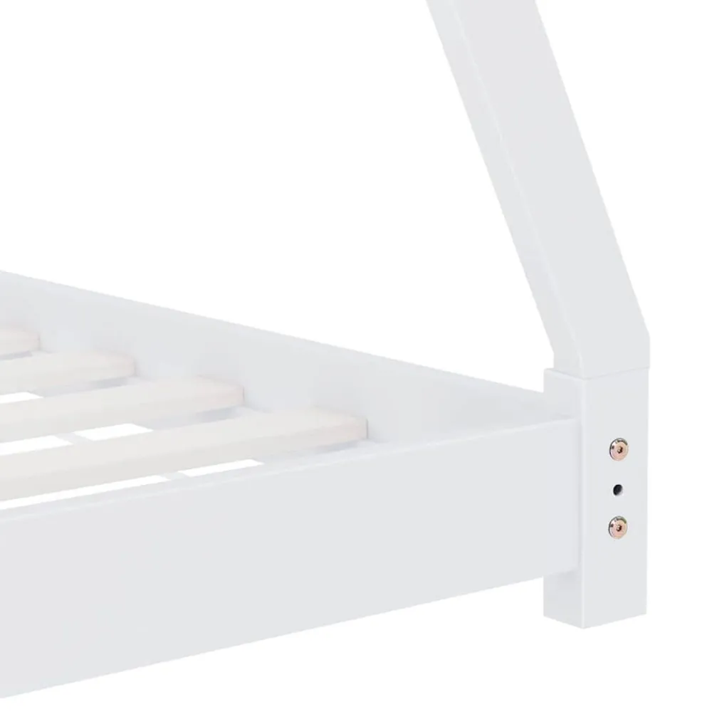 vidaXL Estructura de cama infantil madera maciza pino blanca 70x140 cm Blanco