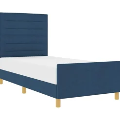 vidaXL Estructura de cama con cabecera 80 x 200 cm tela Azul Clearance