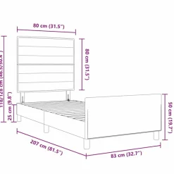 vidaXL Estructura de cama con cabecera 80 x 200 cm tela Azul Clearance