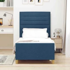 vidaXL Estructura de cama con cabecera 80 x 200 cm tela Azul Clearance