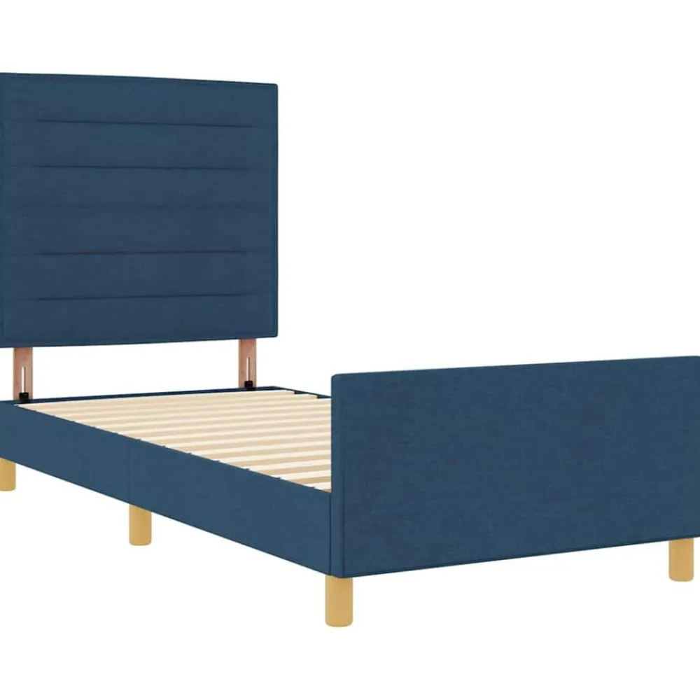 vidaXL Estructura de cama con cabecera 80 x 200 cm tela Azul Clearance