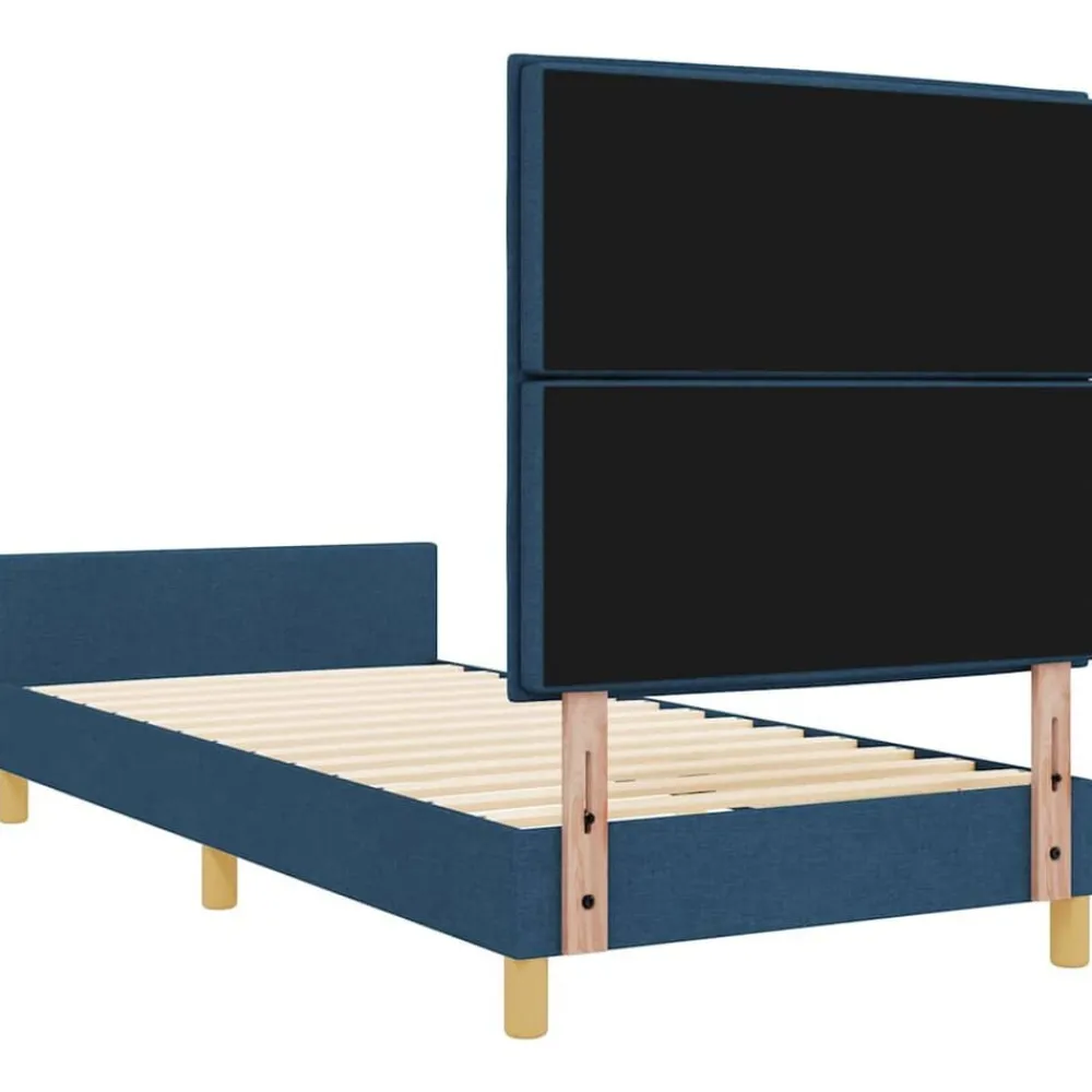 vidaXL Estructura de cama con cabecera 80 x 200 cm tela Azul Clearance