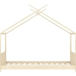 vidaXL Estructura de cama infantil de madera maciza de pino 70x140 cm Marr&oacute;n Outlet