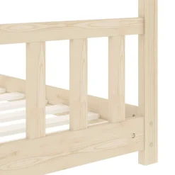 vidaXL Estructura de cama infantil de madera maciza de pino 70x140 cm Marr&oacute;n Outlet