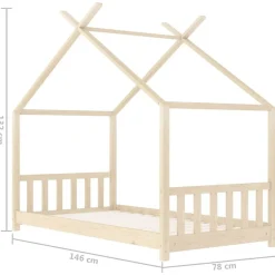 vidaXL Estructura de cama infantil de madera maciza de pino 70x140 cm Marr&oacute;n Outlet