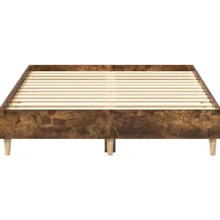 vidaXL Estructura de cama sin colchón madera 120x200 cm Roble ahumado Online