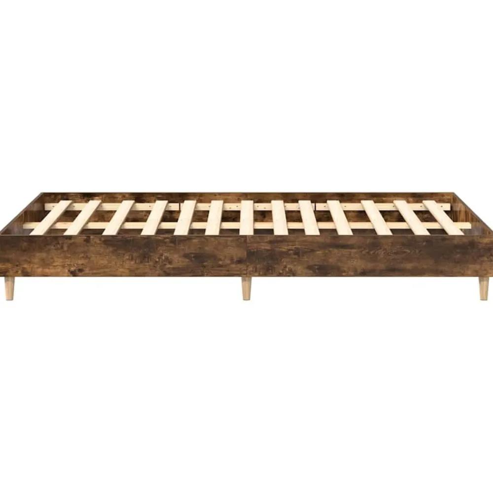 vidaXL Estructura de cama sin colchón madera 120x200 cm Roble ahumado Online