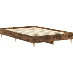 vidaXL Estructura de cama sin colchón madera 120x200 cm Roble ahumado Online