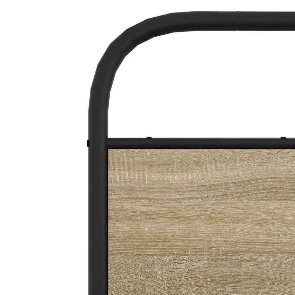 vidaXL Estructura de cama sin colchón metal 180x200 cm Roble ahumado Outlet