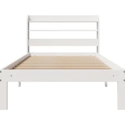 vidaXL Camas Y Accesorios-Estructura de cama con cabecero madera pino 75x190 cm