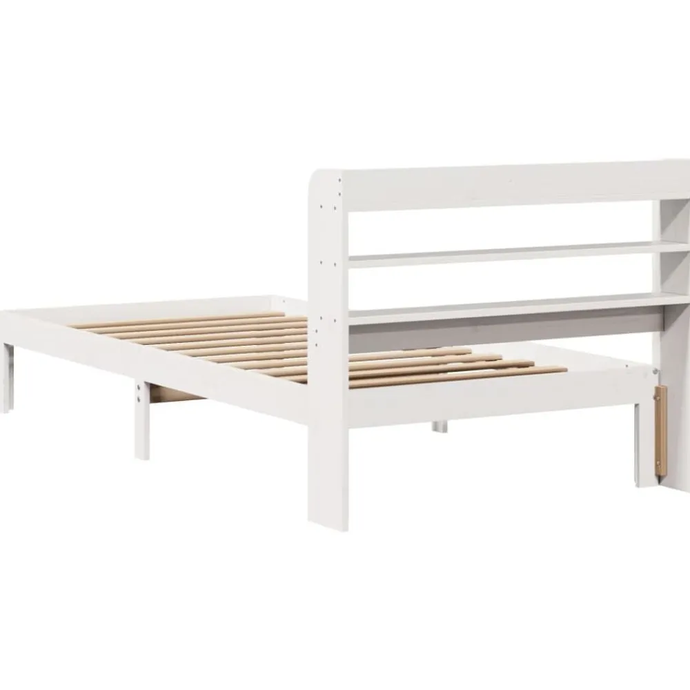vidaXL Camas Y Accesorios-Estructura de cama con cabecero madera pino 75x190 cm