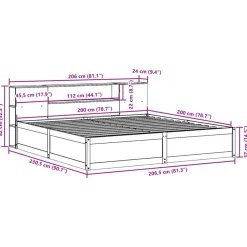 vidaXL Estructura de cama sin colchón madera maciza blanca 200x200 cm Blanco Discount