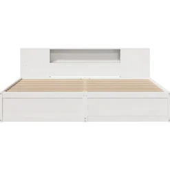 vidaXL Estructura de cama sin colchón madera maciza blanca 200x200 cm Blanco Discount