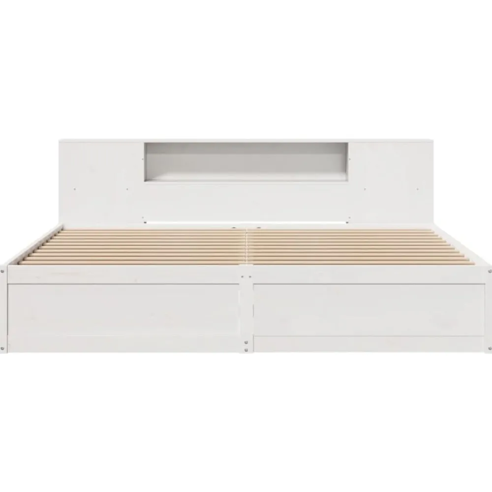 vidaXL Estructura de cama sin colchón madera maciza blanca 200x200 cm Blanco Discount