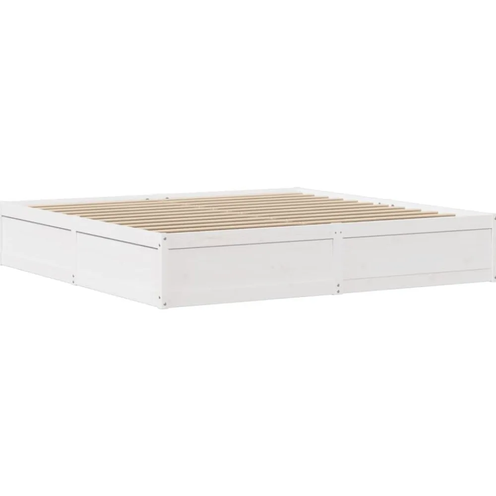 vidaXL Estructura de cama sin colchón madera maciza blanca 200x200 cm Blanco Discount