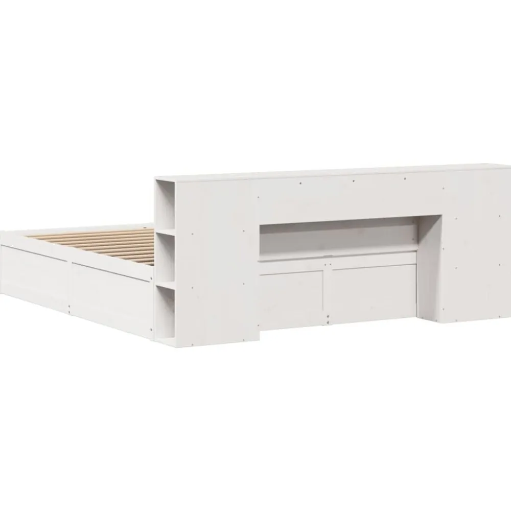 vidaXL Estructura de cama sin colchón madera maciza blanca 200x200 cm Blanco Discount