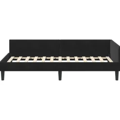 vidaXL Estructura de cama en esquina 80 cm x 200 cm Terciopelo Negro New