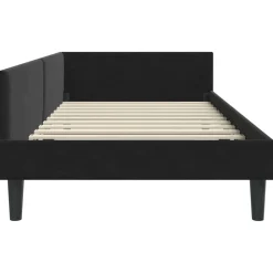 vidaXL Estructura de cama en esquina 80 cm x 200 cm Terciopelo Negro New