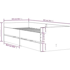 vidaXL Estructura de cama con cajones 100x200 cm Blanco Best