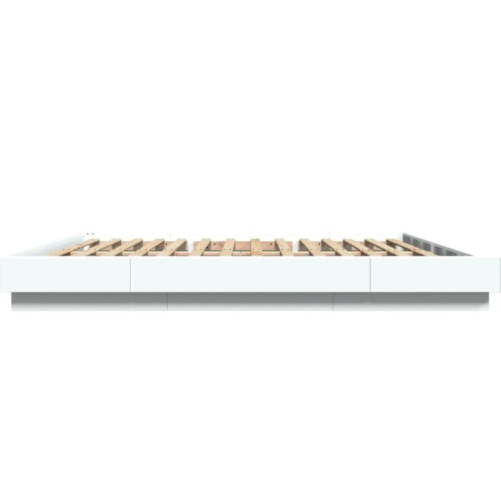 vidaXL Camas Y Accesorios-Estructura de cama madera de ingeniería blanca 200x200 cm