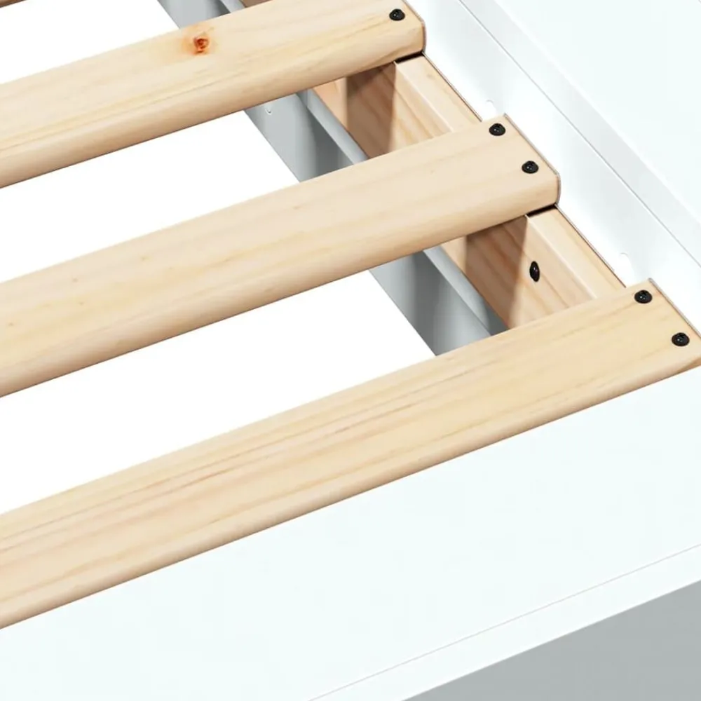 vidaXL Camas Y Accesorios-Estructura de cama madera de ingeniería blanca 200x200 cm