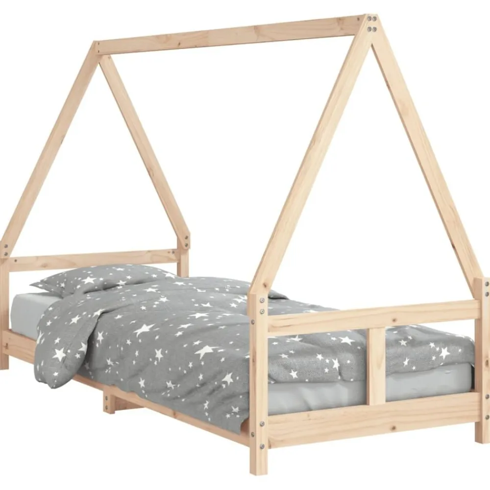 vidaXL Estructura de cama para niños madera maciza de pino 80x200 cm Natural Discount