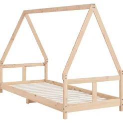 vidaXL Estructura de cama para niños madera maciza de pino 80x200 cm Natural Discount