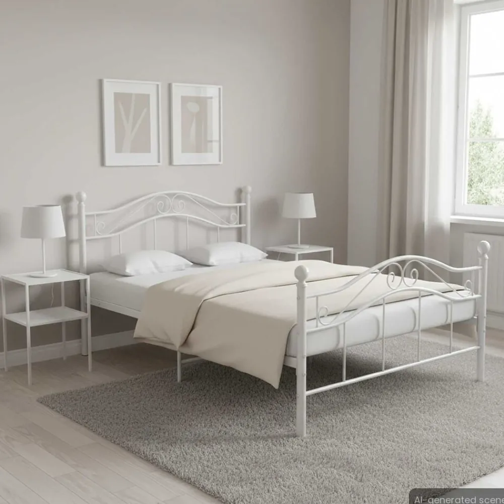 vidaXL Camas Y Accesorios-Estructura de cama sin colchón metal 120x200 cm